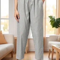 Kryptic Pack Of 2 Checked Pure Cotton Mid-Rise Lounge Pants image 3