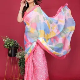 ROOP SUNDARI SAREES Floral Half and Half Saree-image-28