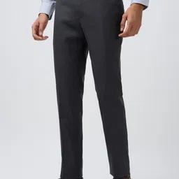 Raymond Men Slim Fit Mid-Rise Pure Cotton Formal Trousers image 5