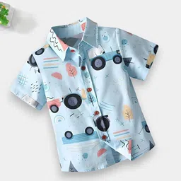 DUTT CREATION Boys Pack of 2 Classic Fit Floral Printed Spread Collar Cotton Casual Shirts image 2