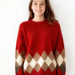 StyleCast Women Self Design Pattern Round Neck Full Sleeve Pullover-picture-23