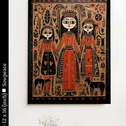 SOWPEACE Red & Beige 1 Piece Canvas Abstract Wall Photographs-picture-41