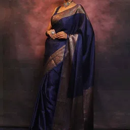 7Eleven Fashion Woven Design Zari Silk Blend Handloom Saree image 3