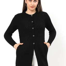 Kalt Women Cable Knit Longline Cardigan-picture-21