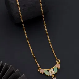 SZN Women Set of 2 Gold-Plated Artificial Beads Handcrafted Chain Necklace image 4