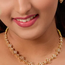 IMITATION BAZAAR Women Gold Plated Stones Studded Jewellery Set-picture-12