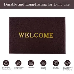 Kuber Industries Pack of 2 Maroon Rubber Doormats image 4