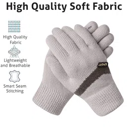 LOOM LEGACY Women Patterned Winter Wear Touchscreen Gloves image 5