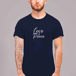 Raregems Men Printed Pure Cotton Applique T-shirt image 1