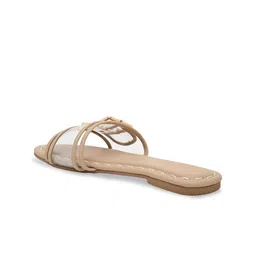 CAI Women Striped Open Toe Flats with Buckles image 3