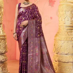 Garden Vareli Ethnic Motifs Woven Design Zari Saree-picture-31