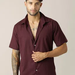 Paper Cut Relaxed Fit Spread Collar Cotton Shirt-picture-20