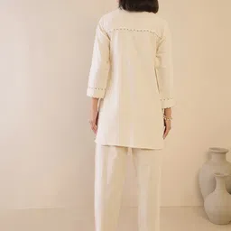 Zummer Embroidered Pure Cotton Tunic & Trousers Co-Ord Set image 2
