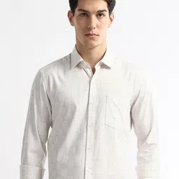 Arrow Men Slim Fit Windowpane Checks Checked Casual Shirt-picture-14