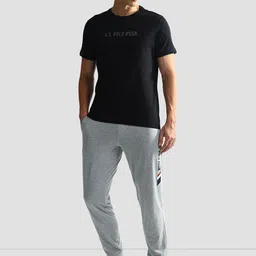 U.S. Polo Assn. Men Pack Of 2 Printed Pure Cotton Lounge T-Shirts image 5