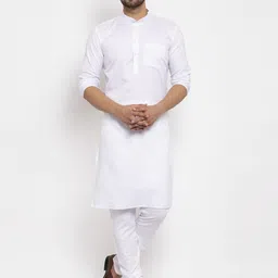 Attigo Men Mandarin Collar Cotton Straight Kurta-picture-14