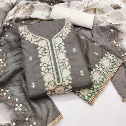 Panzora Embroidered Unstitched Dress Material image 2