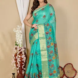DipDiya Woven Design Zari Pure Cotton Saree-picture-41