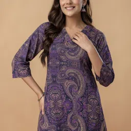 Anouk Women Paisley Printed Regular Pure Cotton Kurta with Trousers image 3