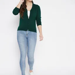 Zigo Women Woollen Crop Cardigan-image-61