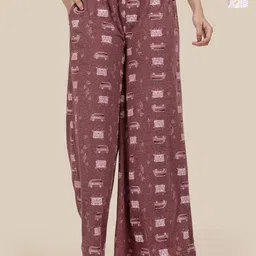 Esplendido Women Pack Of 2 Printed Cotton Mid-Rise Lounge Pants-image-97