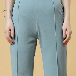 SZN Women Relaxed High-Rise Pleated Wide Leg Trousers with Front Seam image 5