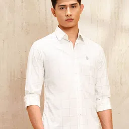 U.S. Polo Assn. Tailored Fit Checked Spread Collar Shirt-picture-40