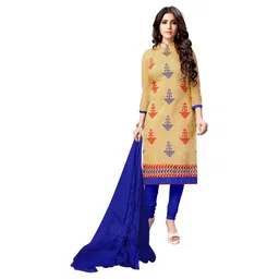 HERE&NOW Ethnic Motifs Printed Unstitched Dress Material-picture-41