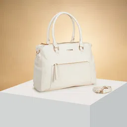 Forever Glam by Pantaloons Colourblocked PU Oversized Structured Handheld Bag with Cut Work-picture-33