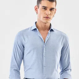 Snitch Men Textured Spread Collar Formal Shirt-picture-36