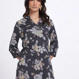 Anouk Rustic Mandarin Collar Floral Print Straight Kurta-image-28