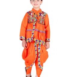 itsmycostume Boys Gujrati kedia Pure Cotton Costume Set Kurta With Dhoti Pant & Cap-image-14