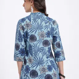 Anouk Rustic Floral Printed Mandarin Collar Straight Kurti image 4