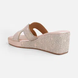 Mochi Women Embellished Party Open Toe Flats image 5