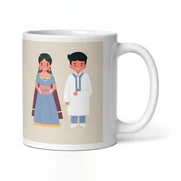 Mr UVD White & Cream Graphic Printed Ceramic Glossy Mug 350 ml-image-67