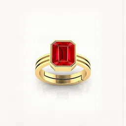 Sidharth Gems 11.25 Ratti 10.50 Burma Ruby Manik GemStone Gold Plated Finger Ring image 3