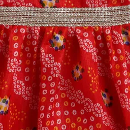 MANY FROCKS & Girls Ethnic Motifs Printed V-Neck Fit & Flare Maxi Dress image 3