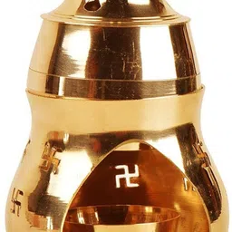 stylewell Kapoor/camphor Diffuser Brass Diya/lamp for Purification of Home Brass Table Diya image 1