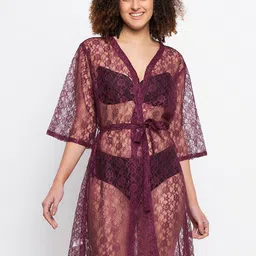 Clovia Laced Robe-image-22