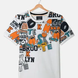 Octave Boys Graphic Printed Round Neck Cotton T-shirt image 1