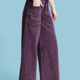 Bene Kleed Women Wide Leg High-Rise Highly Distressed Jeans image 2