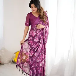 HMP Fashion Floral Printed Saree image 4