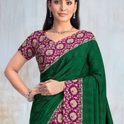 all about you Bagh Pure Crepe Bagru Saree image 3