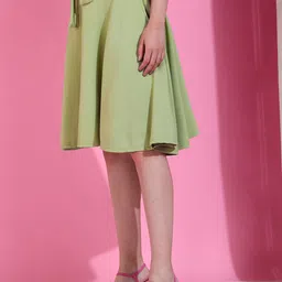 Fraulein Women Flared Knee Length Skirts With Belt image 3