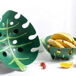 tegiya enterprises Leaf Multipurpose Storage Fruit Basket for Home-Kitchen-Dining Table Plastic Fruit & Vegetable Basket image 4