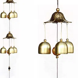 synlark 6 Bell Feng Shui Positive Energy Wind Chimes for Home Decoration with Good Sound Brass, Plastic Windchime-picture-11