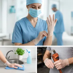 starkyte Multipurpose Non-Slip Waterproof Dishwashing Gloves for Kitchen, Hotel & Salon Vinyl Safety Gloves image 2