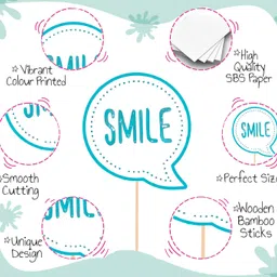 zyozi Blue & Black Theme Birthday Photo Booth Props / Birthday Decorations - 27 pcs Photo Booth Board image 4