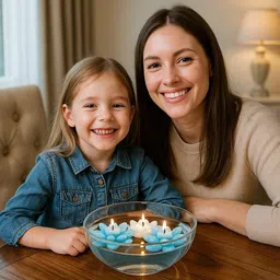 rainbow furnishings Star Shape Floating Candles – Wax Decorative Candle with Shining Finish Candle image 4