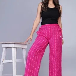 loopup Pack of 2 Women Regular Fit Multicolor Pure Cotton Trousers image 4